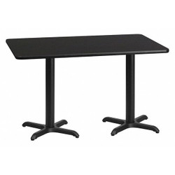 Flash Furniture Black Laminate Table Top,X-Base,30"x60" XU-BLKTB-3060-T2222-GG