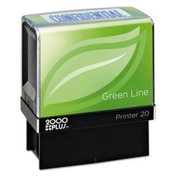 COSCO 2000PLUS® Green Line Message Stamp, Confidential, 1.5 x 0.56, Blue 098374