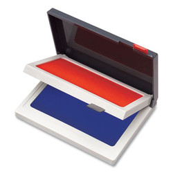 COSCO Two-Color Felt Stamp Pads, 4.25" x 3.75", Blue/Red 090429