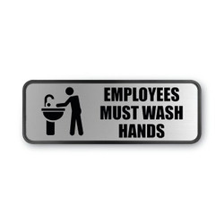 Cosco Office Sign,Employees Must Wash Hands 098205