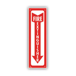 COSCO Glow-In-The-Dark Safety Sign, Fire Extinguisher, 4 X 13, Red 098063