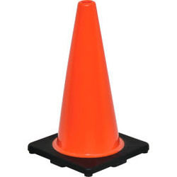 Global Industrial 18"" Traffic Cone Non-Reflective Black Base 3 lbs