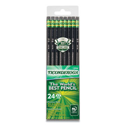 Ticonderoga® PENCILS, HB (#2), BLACK LEAD, BLACK BARREL, 24/PACK 13926