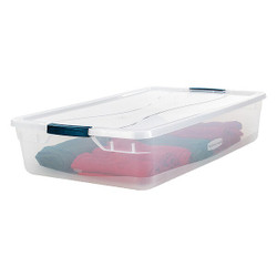 Rubbermaid Storage Tote,Clear,Solid,Polypropylene RMCC410001