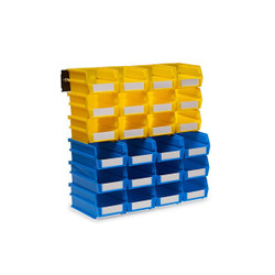 Triton Products Storage Bin,Yellow/Blue,Plastic 3-1020YBWS