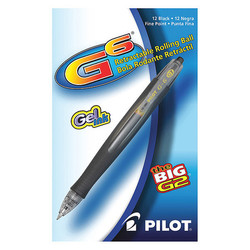 Pilot Pen,Rollball,G6,Ret,Fn,Bk,PK12 31401DZ