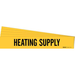 Brady Pipe Marker,Black,Heating Supply,PK5 7127-1-PK