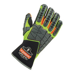 Proflex by Ergodyne Gloves,Std Dorsal,Impct-Rdcng,Lime,XL,PR 925F(X)
