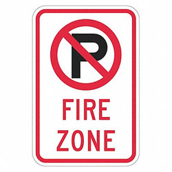Lyle Fire Lane No Parking Sign,18" x 12" T1-2827-DG_12x18