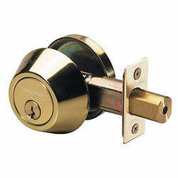 Master Lock Deadbolt,Polished Brass,Single Cylinder  DS0603KA