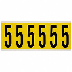 Brady Number Label,5,1-1/2 in. W x 3-1/2 in. H  3450-5
