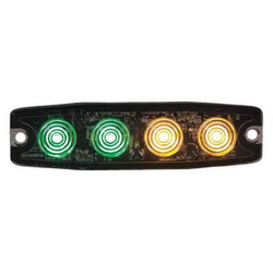 Buyers Products Strobe Light,Ultra-Thin,Amber/Green,4.4" 8892250