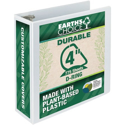 Samsill Binder,Biodegrade,D-Ring,4",White 16997