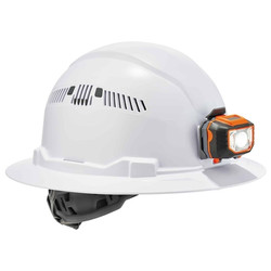Ergodyne White Class C Hard Hat Full Brim Vented 8973-LED
