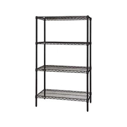 Quantum Storage Systems Wire Shelving,24"x24"x54",Black Epoxy WR54-2424BK