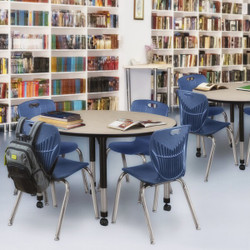 Regency Kee 48" Round Height Adjust Mobile Table TB48RNDPLAPCBK
