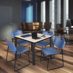 Regency Kee 48" Square Breakroom Table,Maple/ Bl TB4848PLBPBK44BE