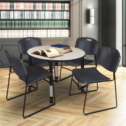 Regency Kee 42" Round Height Adjust Mobile Table TB42RNDPLAPCBK44BK