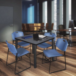 Regency Kee 48" Square Breakroom Table,Grey/ Bla TB4848GYBPBK44BE