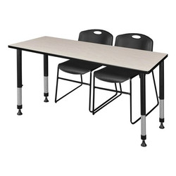 Regency Kee 60" x 24" Height Adjust Table,Maple MT6024PLAPBK44BK