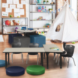Regency Kee 48" x 24" Height Adjust Mobile Table MT4824PLAPCBK45BK