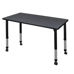 Regency Kee 42" x 30" Height Adjust Mobile Table MT4230GYAPCBK