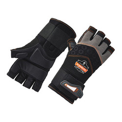 Proflex by Ergodyne Gloves,Hlf-Fngr,Impct,Wrst Spprt,2XL,PR 910