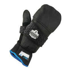 Proflex by Ergodyne Gloves,Thermal Flip-Top,Black,L,PR 816