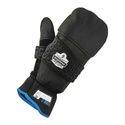 Proflex by Ergodyne Gloves,Thermal Flip-Top,Black,M,PR 816