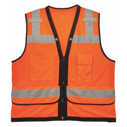 Glowear by Ergodyne Orange Mesh Surveyors Vest,Org,4XL/5XL 8253HDZ