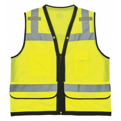 Glowear by Ergodyne Orange Meshh Surveyors Vest,Lime,S/M 8253HDZ