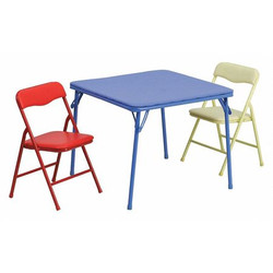 Flash Furniture Kids Folding Table Set,3 pcs. JB-10-CARD-GG