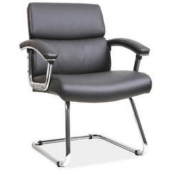 Lorell Sled Base Leather Guest Chair,Black Back LLR20019