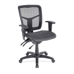 Lorell Mid-Back Swivel Mesh Chair,Black Frame LLR86904