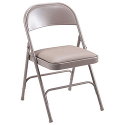 Lorell Steel Folding Chairs,Vyl Beige Seat,PK4 LLR62501