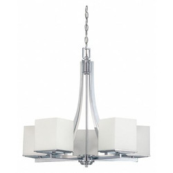 Nuvo Hanging Fixture,5L,White Glass,Chrome 60-4086