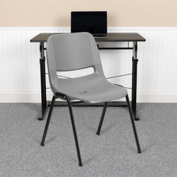 Flash Furniture Gray Plastic Stack Chair,PK5 5-RUT-EO1-GY-GG