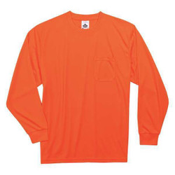 Glowear by Ergodyne LS T-Shirt,Orange,Non-Certified,4XL 8091