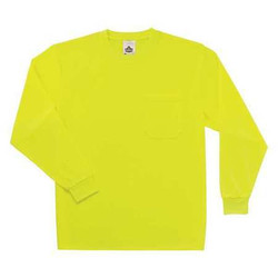 Glowear by Ergodyne Long Sleeve T-Shirt,Lime,Non-Certified,S 8091