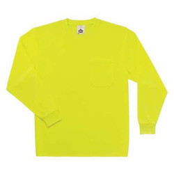 Glowear by Ergodyne Long Sleeve T-Shirt,Lime,Non-Certified,L 8091