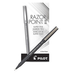 Pilot Pen,Marker,Razor,0.2Mm,Bk,PK12 11009