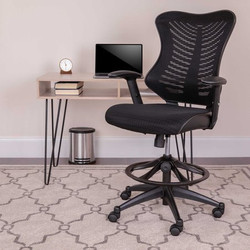 Flash Furniture Black Mesh Drafting Chair BL-LB-8816D-GG