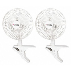 Lorell Fan,Clip-On,6",PK2 44552BD