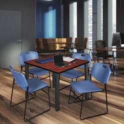 Regency Kee 48" Square Breakroom Table,Cherry/ B TB4848CHBPBK44BE