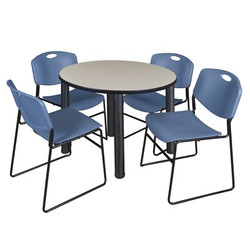 Regency Kee 42" Round Breakroom Table,Maple/ Bla TB42RNDPLBPBK44BE