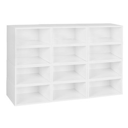 Regency Storage Set,12 Half Size Cubes,White Woo PC0612PKWH