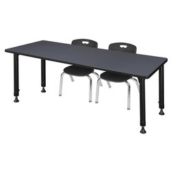 Regency Kee 60" x 24" Height Adjust Table,Grey,2 MT6024GYAPBK45BK