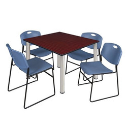 Regency Kee 48" Square Breakroom Table,Mahogany/ TB4848MHBPCM44BE
