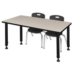 Regency Kee 48" x 30" Height Adjust Table,Maple MT4830PLAPBK45BK
