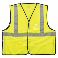 Glowear by Ergodyne Lime Safety Vest ID Badge Holder,4XL/5XL 8216BA
